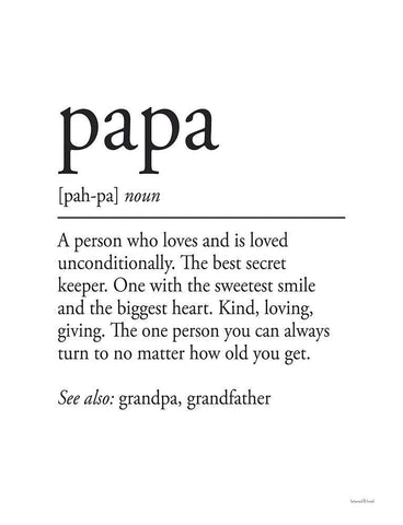 Papa Definition White Modern Wood Framed Art Print with Double Matting by Lettered And Lined