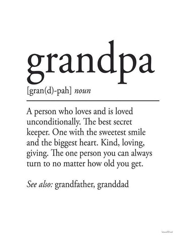 Grandpa Definition 1 White Modern Wood Framed Art Print with Double Matting by Lettered And Lined