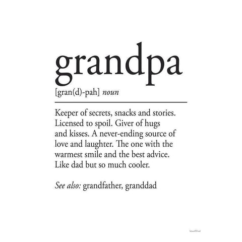 Grandpa Definition 2 Black Modern Wood Framed Art Print with Double Matting by Lettered And Lined