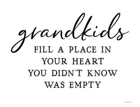 Grandkids White Modern Wood Framed Art Print with Double Matting by Lettered And Lined