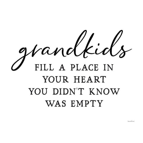 Grandkids Black Modern Wood Framed Art Print by Lettered And Lined