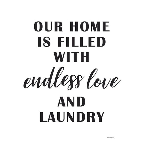 Endless Love and Laundry Gold Ornate Wood Framed Art Print with Double Matting by Lettered And Lined