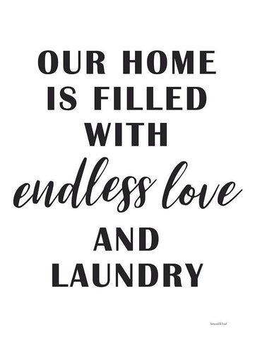 Endless Love and Laundry Black Ornate Wood Framed Art Print with Double Matting by Lettered And Lined