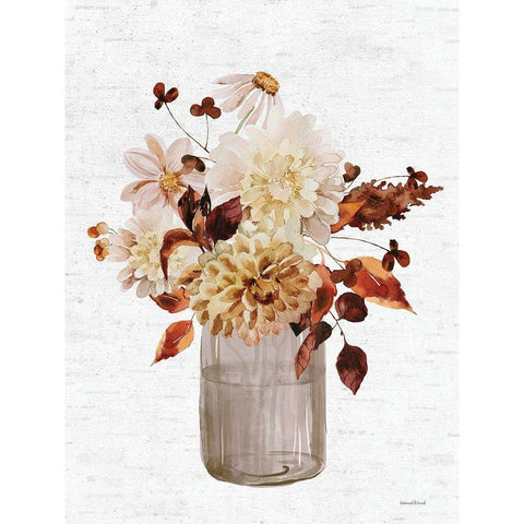 Autumn Floral White Modern Wood Framed Art Print by Lettered And Lined