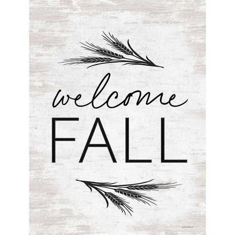 Welcome Fall White Modern Wood Framed Art Print by Lettered And Lined