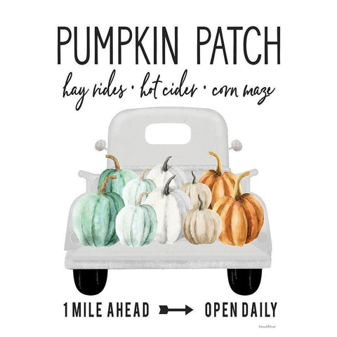 Pumpkin Patch Ahead Gold Ornate Wood Framed Art Print with Double Matting by Lettered And Lined