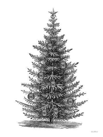 Oh Christmas Tree Black Modern Wood Framed Art Print by Lettered and Lined