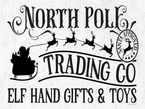 North Pole Trading Co. Black Modern Wood Framed Art Print by Lettered and Lined