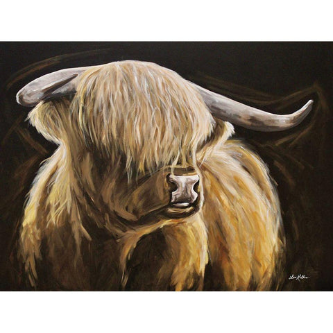 Highland Cow I  Black Modern Wood Framed Art Print by Keller, Lee