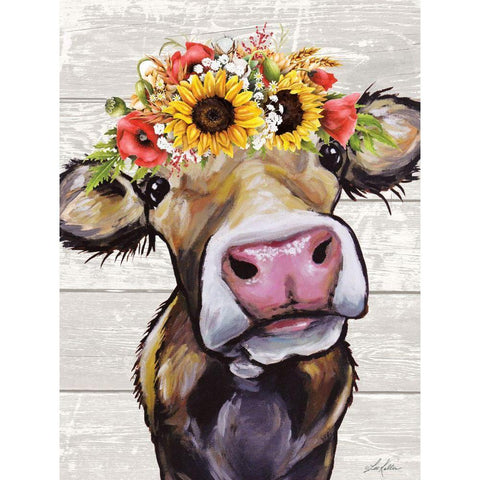 Sunflower Hazel Black Modern Wood Framed Art Print with Double Matting by Keller, Lee