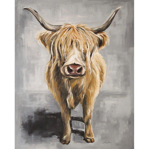 Harry the Highland Cow Gold Ornate Wood Framed Art Print with Double Matting by Keller, Lee