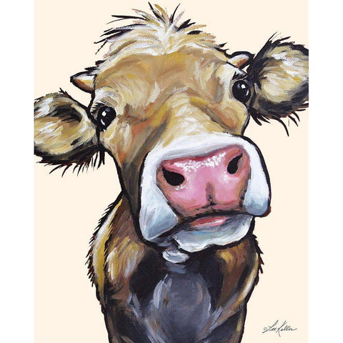 Hazel the Cow Black Modern Wood Framed Art Print by Keller, Lee