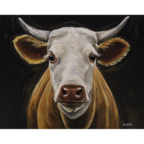 Tank the Cow Black Modern Wood Framed Art Print with Double Matting by Keller, Lee