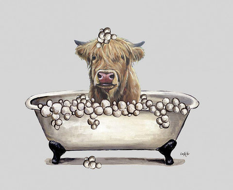 Farm Animal Bubble Bath III Black Ornate Wood Framed Art Print with Double Matting by Keller, Lee