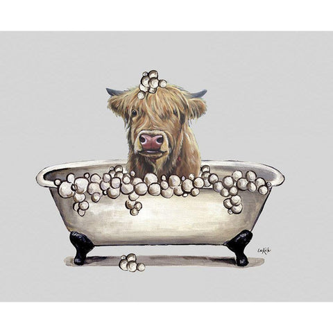 Farm Animal Bubble Bath III Black Modern Wood Framed Art Print by Keller, Lee