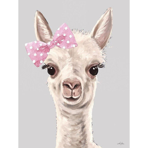 Baby Girl Alpaca Gold Ornate Wood Framed Art Print with Double Matting by Keller, Lee