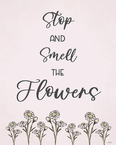 Stop and Smell the Flowers Black Ornate Wood Framed Art Print with Double Matting by Keller, Lee