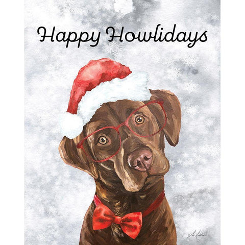 Happy Howlidays Black Modern Wood Framed Art Print with Double Matting by Keller, Lee