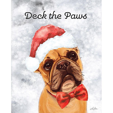 Deck the Paws Black Modern Wood Framed Art Print with Double Matting by Keller, Lee