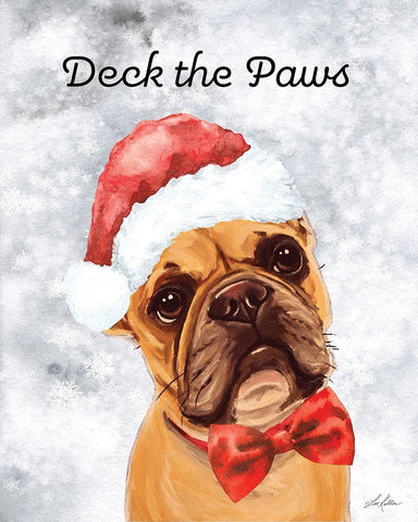 Deck the Paws White Modern Wood Framed Art Print with Double Matting by Keller, Lee