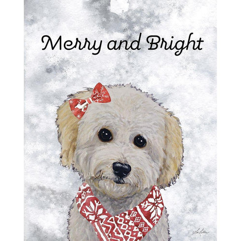 Merry and Bright White Modern Wood Framed Art Print by Keller, Lee