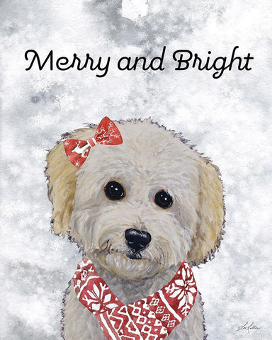 Merry and Bright White Modern Wood Framed Art Print with Double Matting by Keller, Lee