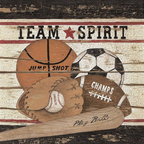 Team Spirit Gold Ornate Wood Framed Art Print with Double Matting by Spivey, Linda