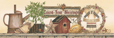 Count Your Blessings Black Ornate Wood Framed Art Print with Double Matting by Spivey, Linda