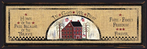 Home of the Free Black Ornate Wood Framed Art Print with Double Matting by Spivey, Linda