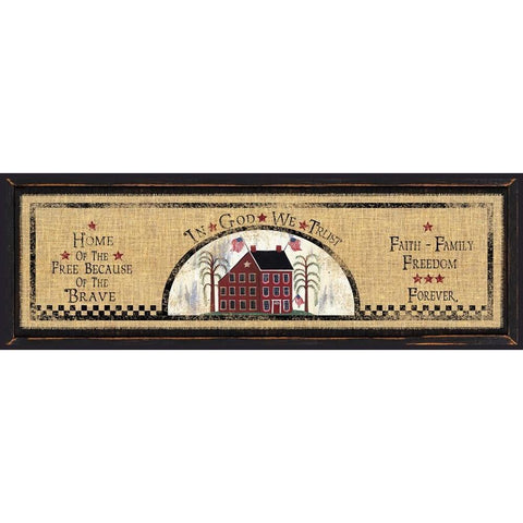 Home of the Free Gold Ornate Wood Framed Art Print with Double Matting by Spivey, Linda