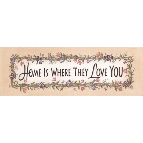 Home is Where They Love You Black Modern Wood Framed Art Print with Double Matting by Spivey, Linda