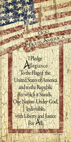 Pledge of Allegiance Black Ornate Wood Framed Art Print with Double Matting by Spivey, Linda