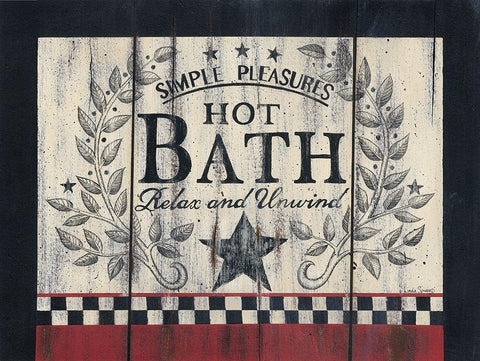 Hot Bath White Modern Wood Framed Art Print with Double Matting by Spivey, Linda