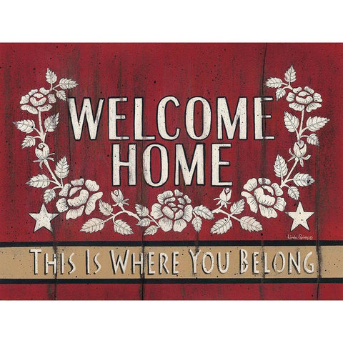 Welcome Home Gold Ornate Wood Framed Art Print with Double Matting by Spivey, Linda