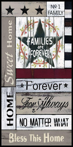 Families are Forever Black Ornate Wood Framed Art Print with Double Matting by Spivey, Linda