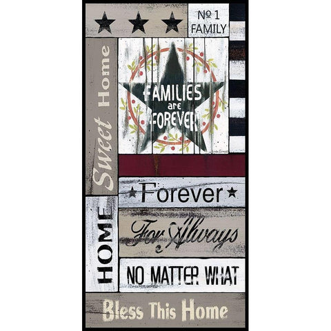 Families are Forever White Modern Wood Framed Art Print by Spivey, Linda