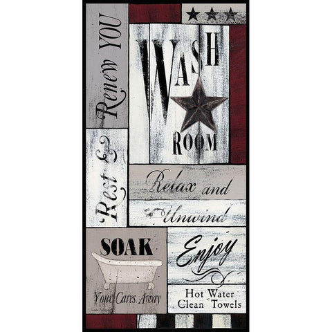 Soak Your Cares Away Black Modern Wood Framed Art Print with Double Matting by Spivey, Linda