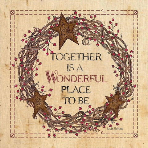 Together is a Wonderful Place to Be Gold Ornate Wood Framed Art Print with Double Matting by Spivey, Linda