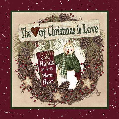 The Heart of Christmas Wreath White Modern Wood Framed Art Print by Spivey, Linda