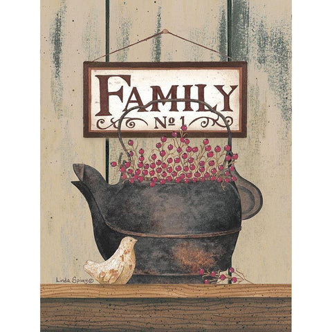 Family No. 1 Black Modern Wood Framed Art Print with Double Matting by Spivey, Linda