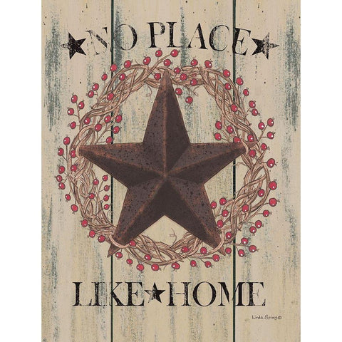 No Place Like Home Wreath Black Modern Wood Framed Art Print with Double Matting by Spivey, Linda