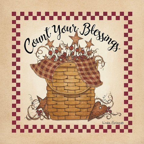 Count Your Blessings Black Ornate Wood Framed Art Print with Double Matting by Spivey, Linda