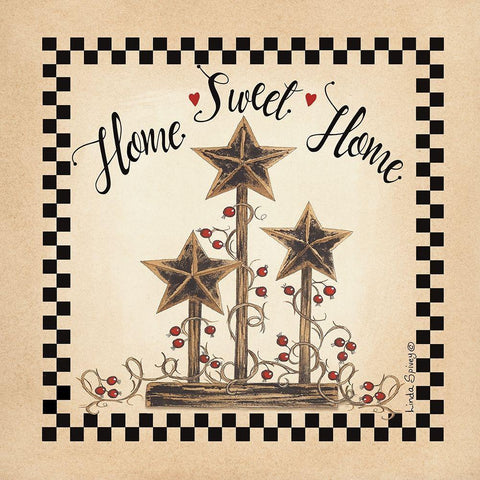 Home Sweet Home Black Modern Wood Framed Art Print with Double Matting by Spivey, Linda