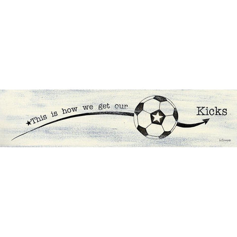 Soccer - Kicks White Modern Wood Framed Art Print by Spivey, Linda