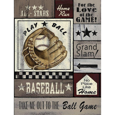 Baseball All Stars Gold Ornate Wood Framed Art Print with Double Matting by Spivey, Linda