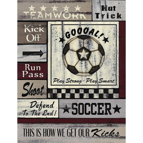 Soccer Goal White Modern Wood Framed Art Print by Spivey, Linda