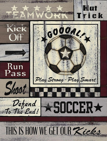 Soccer Goal Black Ornate Wood Framed Art Print with Double Matting by Spivey, Linda