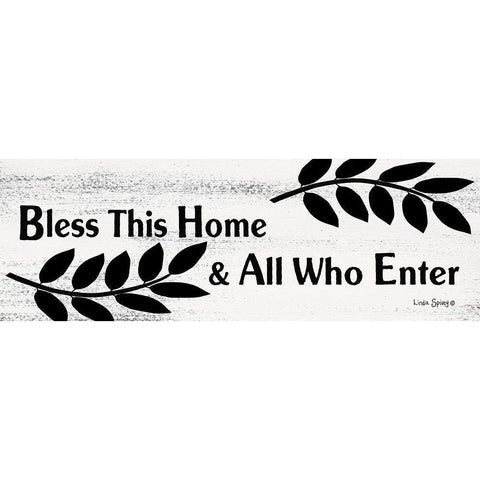 Bless This Home  Black Modern Wood Framed Art Print with Double Matting by Spivey, Linda