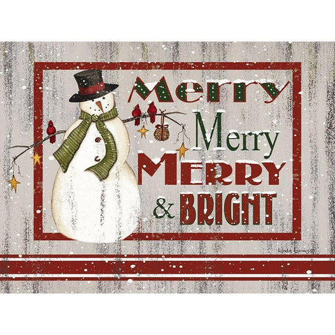 Farmhouse Merry Merry White Modern Wood Framed Art Print by Spivey, Linda