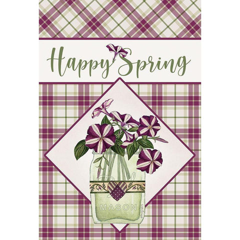 Happy Spring White Modern Wood Framed Art Print by Spivey, Linda